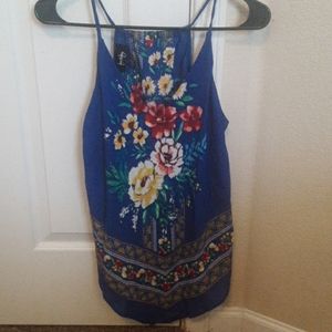 By and By blue floral top